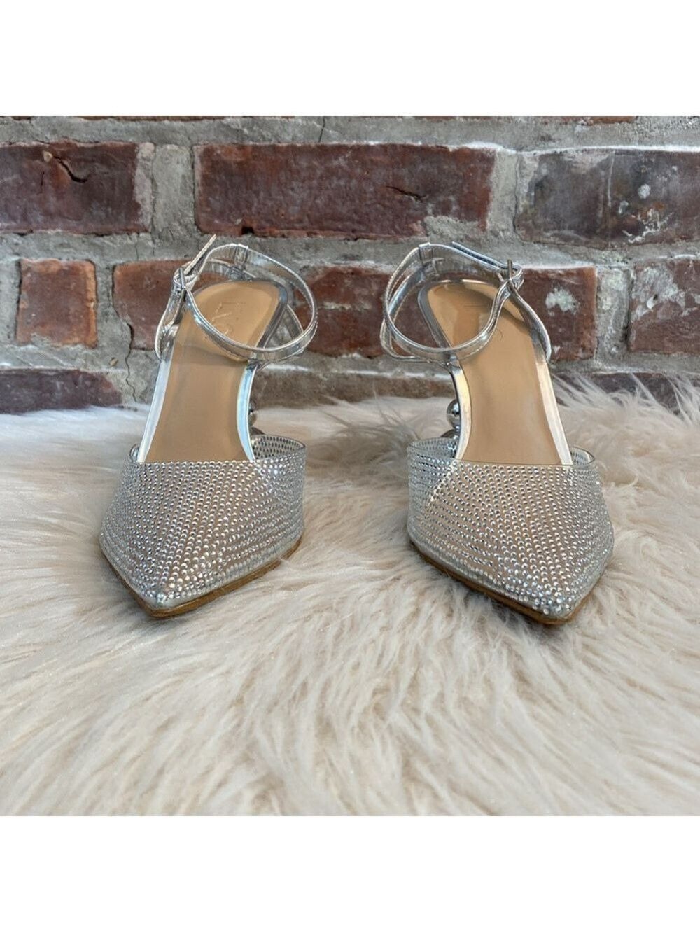 I.N.C. International Concepts Rami Silver Ankle-Strap Pumps, Size 8.5M - Picture 6 of 17